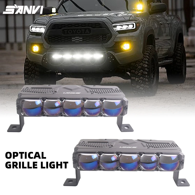 SANVI S500 5.5'' Bi LED Projector Grille Light with 5Lens for Car Grille Light Fog Lamp Headlight Auxiliary Light 5500K 18400Lux
