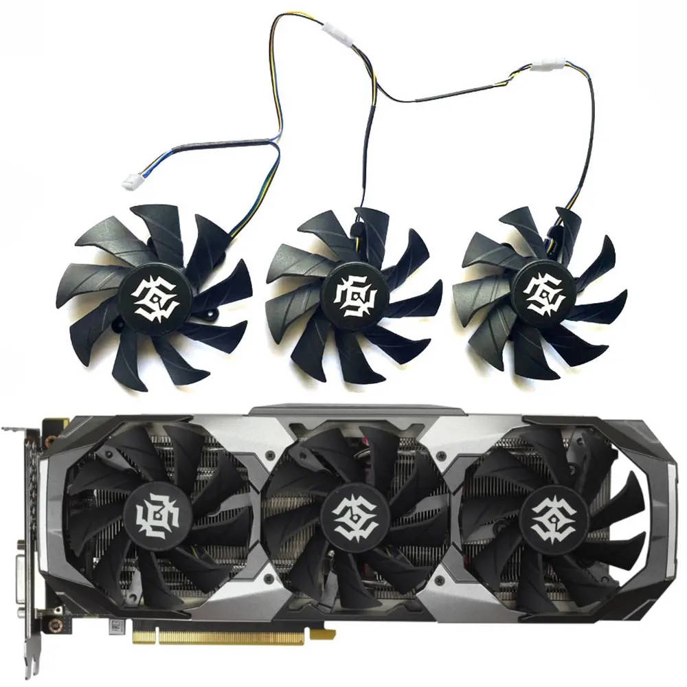 

3FAN/1SET 87MM GTX 1070 X-Gaming Fan，For zotac GeForce GTX 1060 1070 X-Gaming Graphics card cooling fan