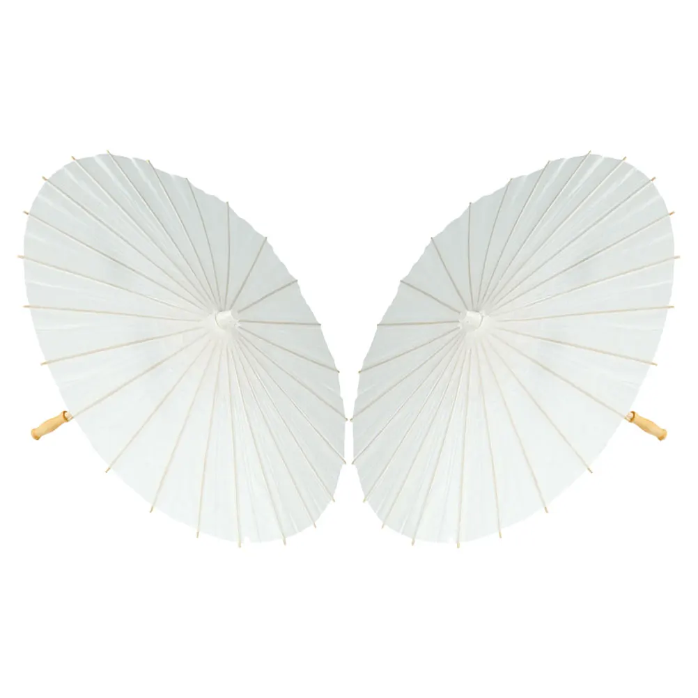 

2 Pcs Graffiti Blank Paper Umbrella Primary School Hand Bamboo Painting Diy Photo Prop
