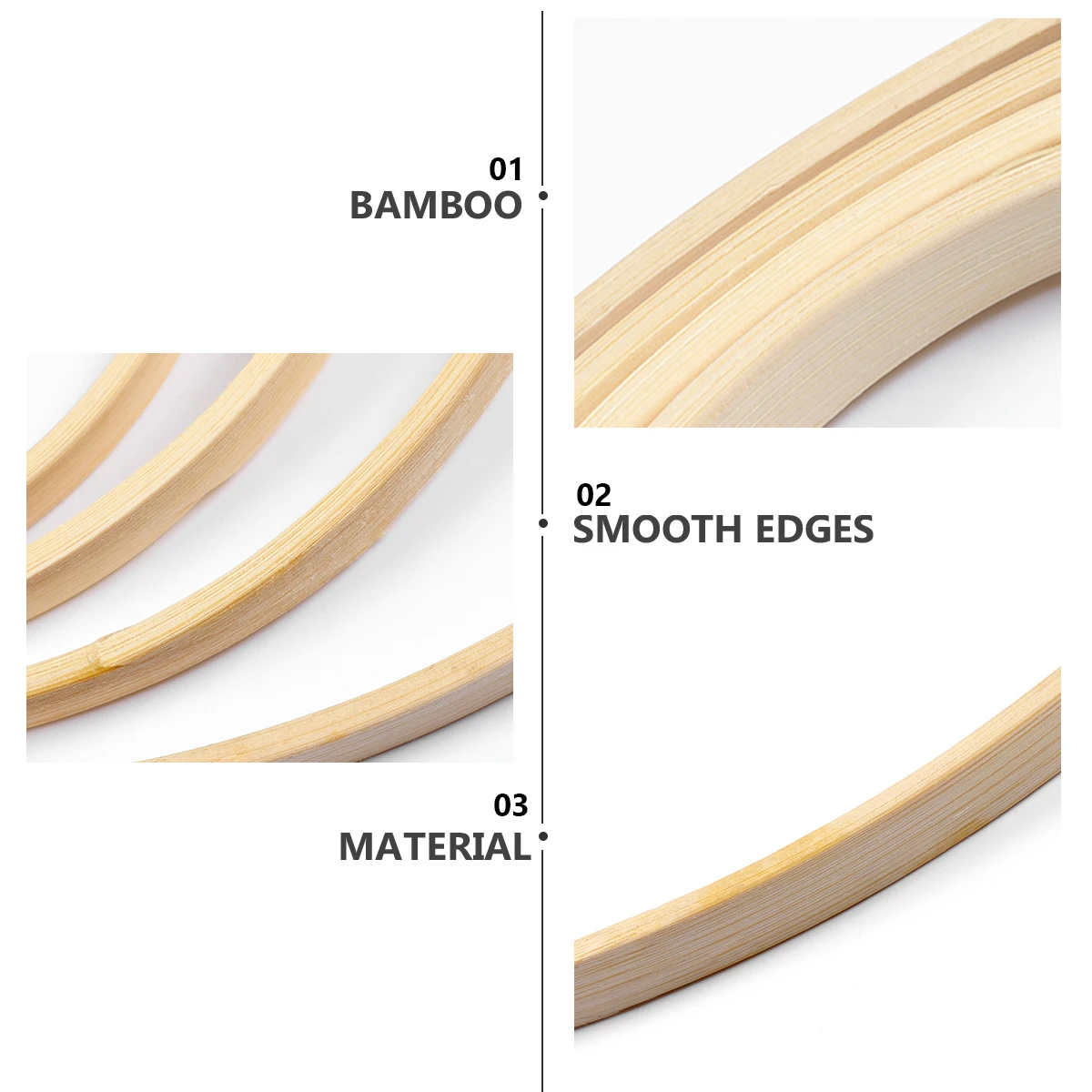

8 PCS/Set Bamboo Circle Wreath Decor Ring for Wedding Craft Rings Fashion Crafts Floral Hoops Miss