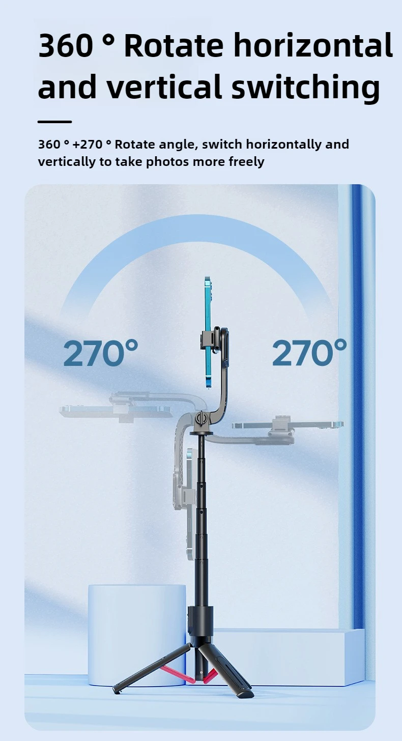 720 ° Rotation Handheld Selfie Stick Tripod Stand Foldable Phone Holder Bluetooth Remote for iPhone Smartphone Handheld Stand