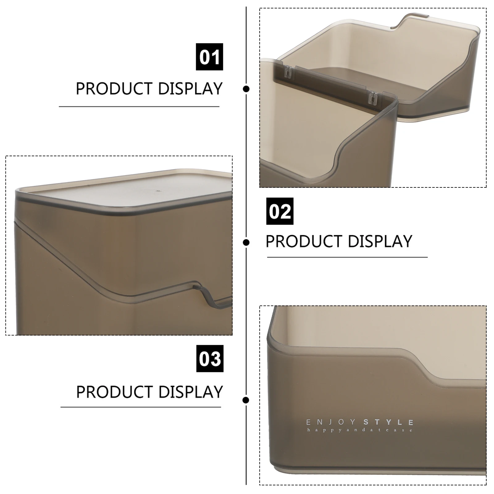 Caja organizadora transparente de gran capacidad, estuche de almacenamiento a prueba de polvo para lápiz labial, base, colorete, sombra de ojos, herramientas de maquillaje