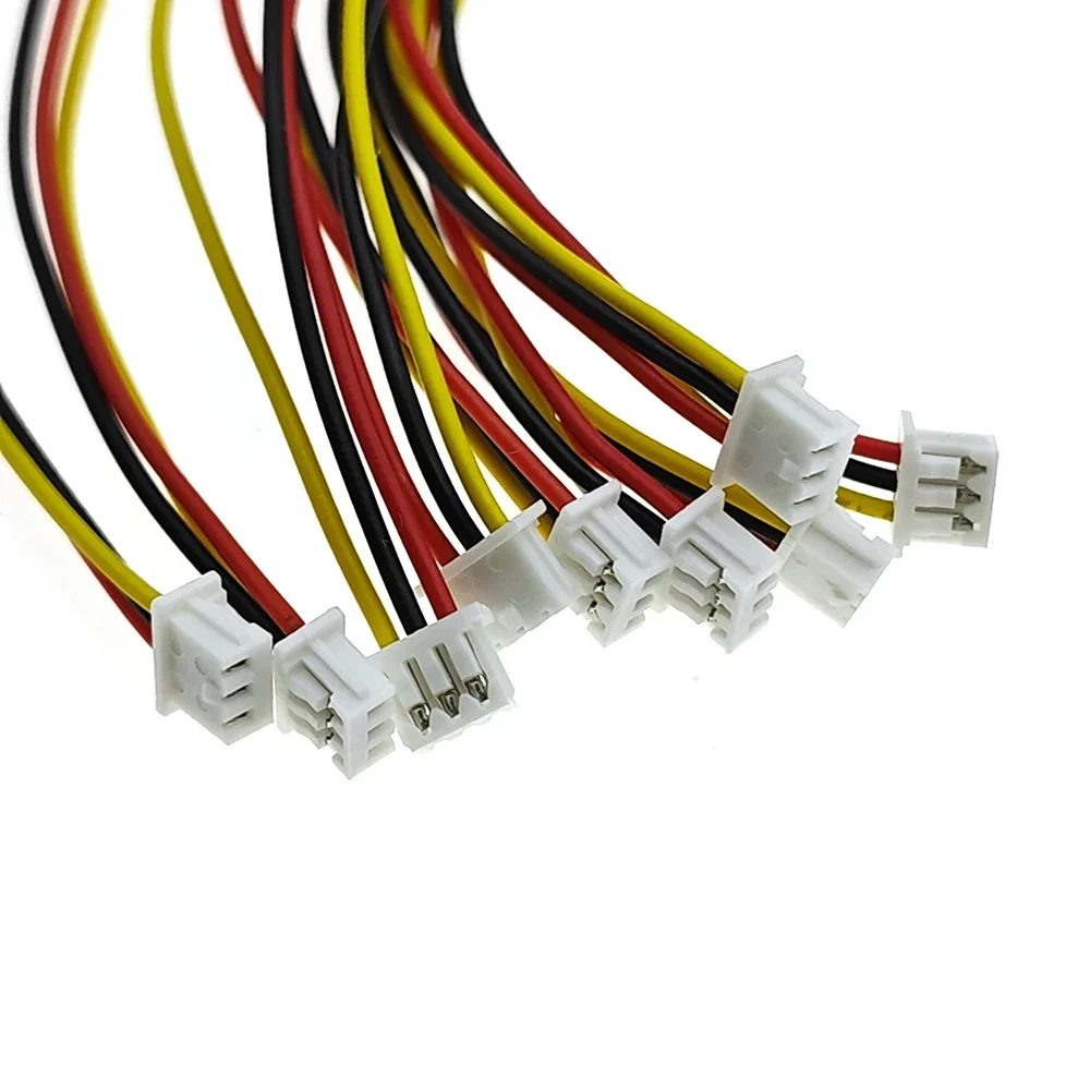 100 Pair 1.25mm Pitch Micro JST Connector - 3-Pin Male & Female Plug with Wires, Designed for Small Electronic Equipment Wiring