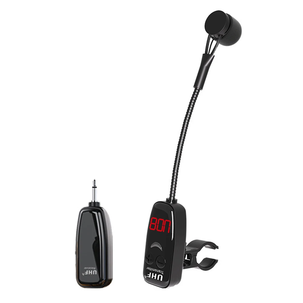 

Instrument Microphone UHF Wireless Microphone 6.35mm Adapter High-definition LED Screen Stable Instrument Clamp
