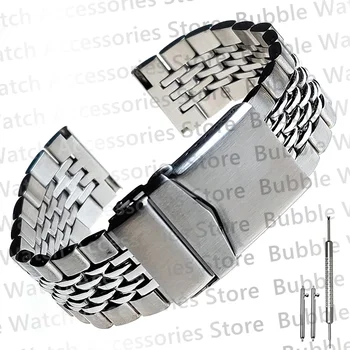 20MM 22MM Kraal Van Rijst Horlogeband Uitgebreide Effen Gesp Met Quick Release Spring Bar Armband Fit voor SKX007 Duikhorloge