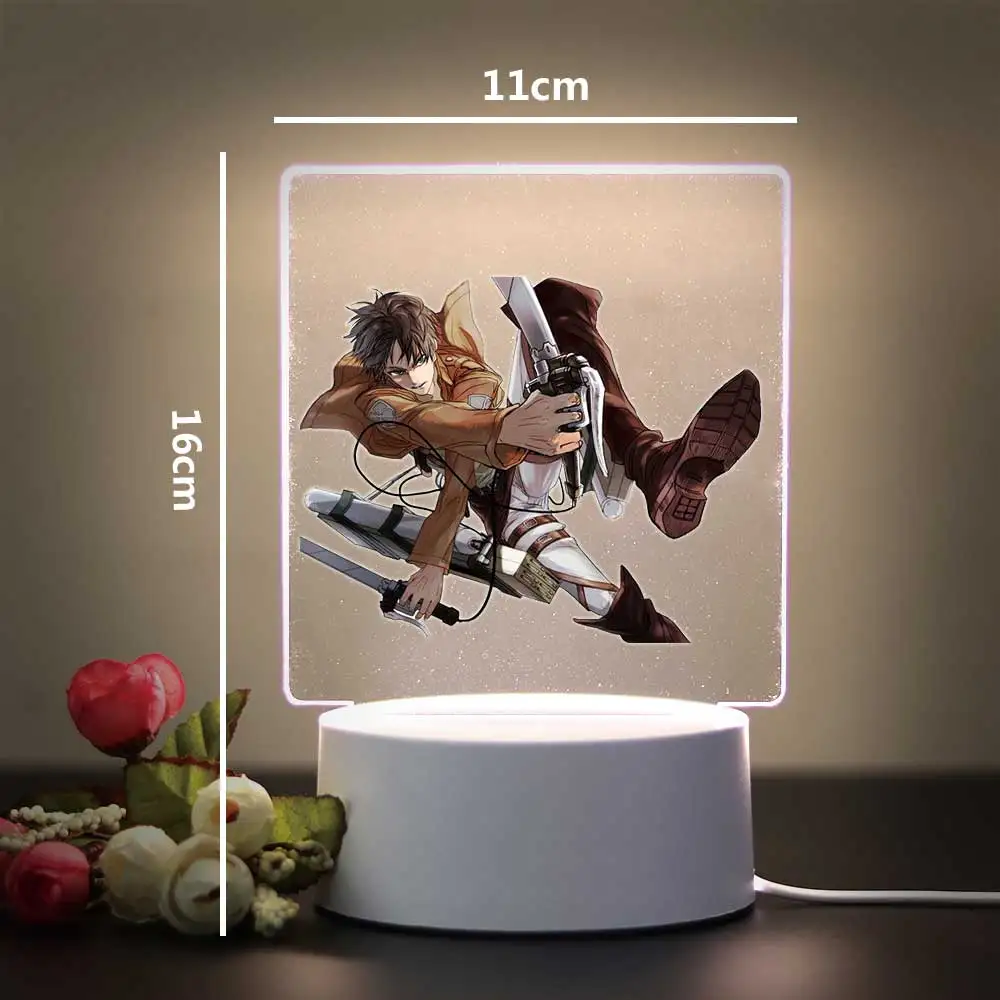 Mikasa Ackerman 3D Visual Acrylic Lamp for Game Room Decor Boys Girls Birthday Gift