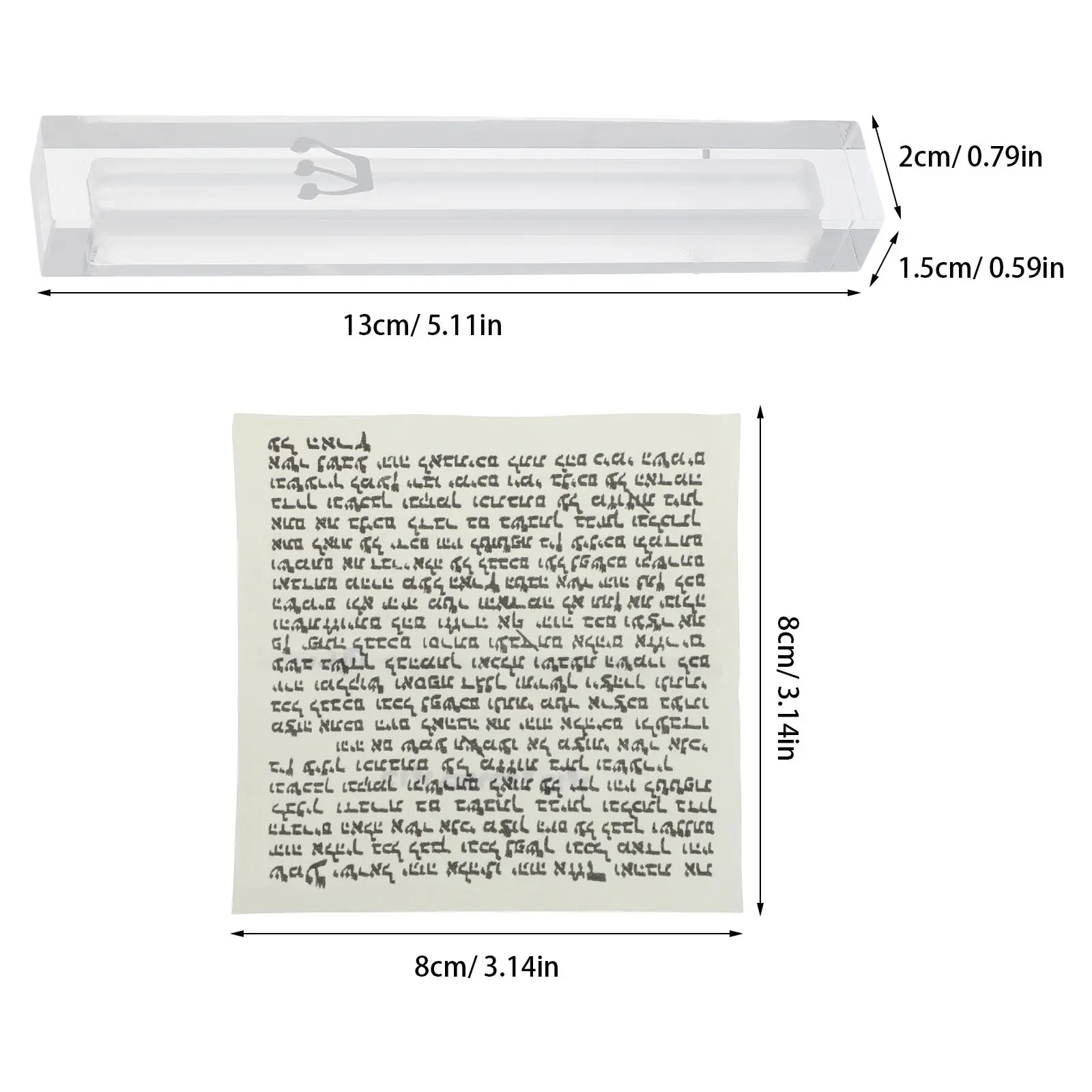 130mm Mezuzah Holder Decorative Judaica Hebrew Wall Parchment Clear For Blessing Case Front Jewish For Entry Door Protection