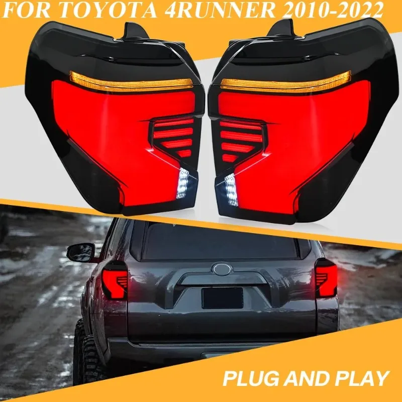 

For Toyota 4Runner 2010-2022 Sequential LED Tail Lights Pair, Black Housing with Dynamic Turn Signal
