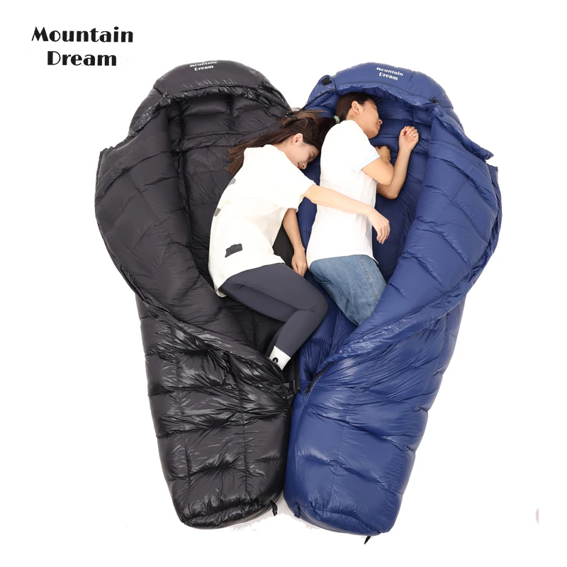 Imagem -06 - Mountaindream Ultra-leve Ganso Bolsa de Dormir Nylon Quente Branco Mamãe Viagens ao ar Livre Camping Inverno e Outono