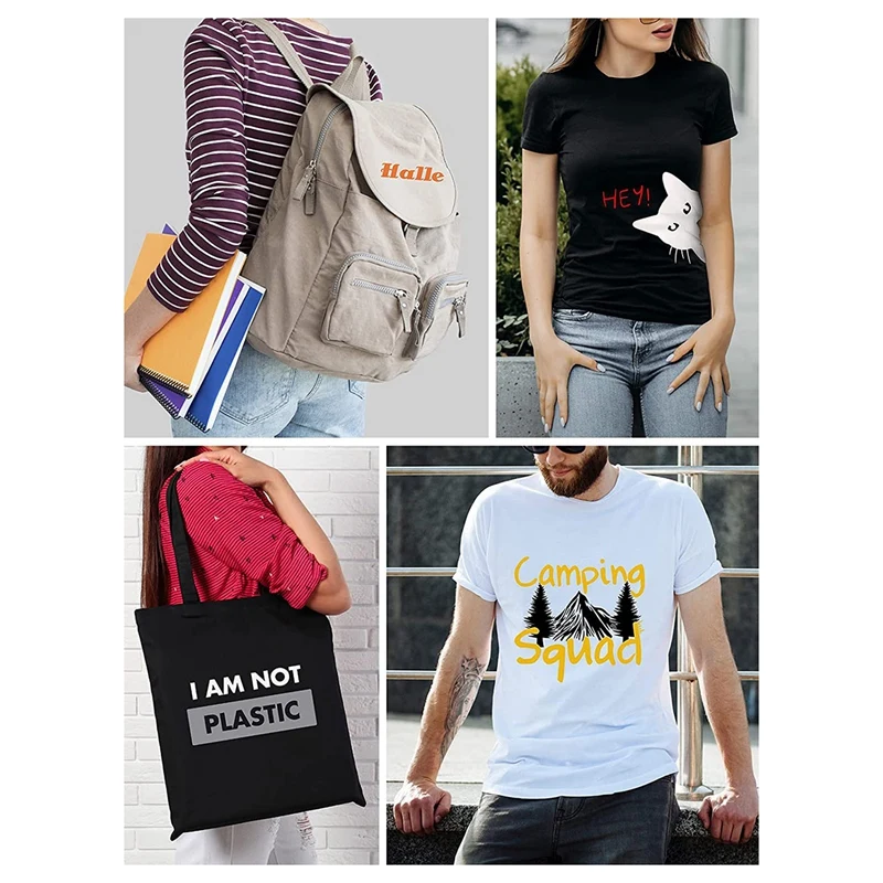 33 peças camiseta de vinil de transferência de calor branca e preta HTV ferro branco em vinil 12X10 polegadas