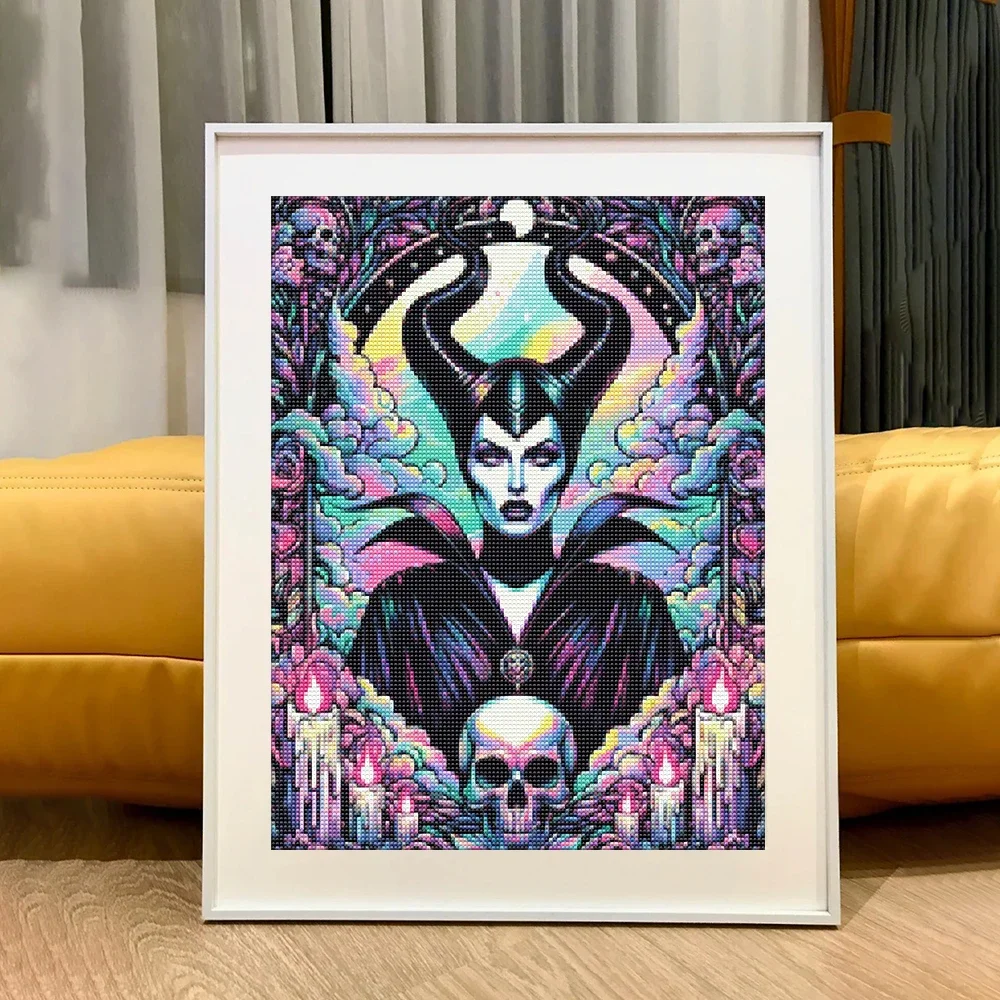 الجمجمة الشرير الماس اللوحة الفن Maleficent الشر الملكة 5D DIY بها بنفسك كامل الماس التطريز فسيفساء عبر عدة خياطة ديكور المنزل