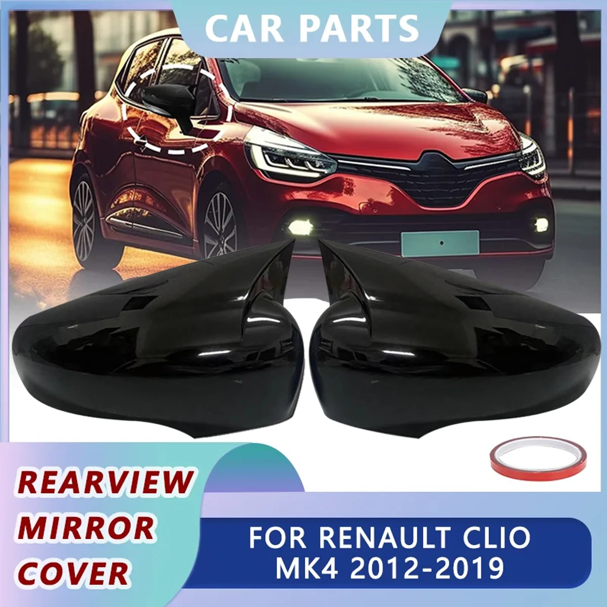 Pair Car Side Wing Rearview Mirror Cover Cap Rear View Mirror Cap For Renault Clio 4 MK4 2012-2019 Mirror Case W/Signal light