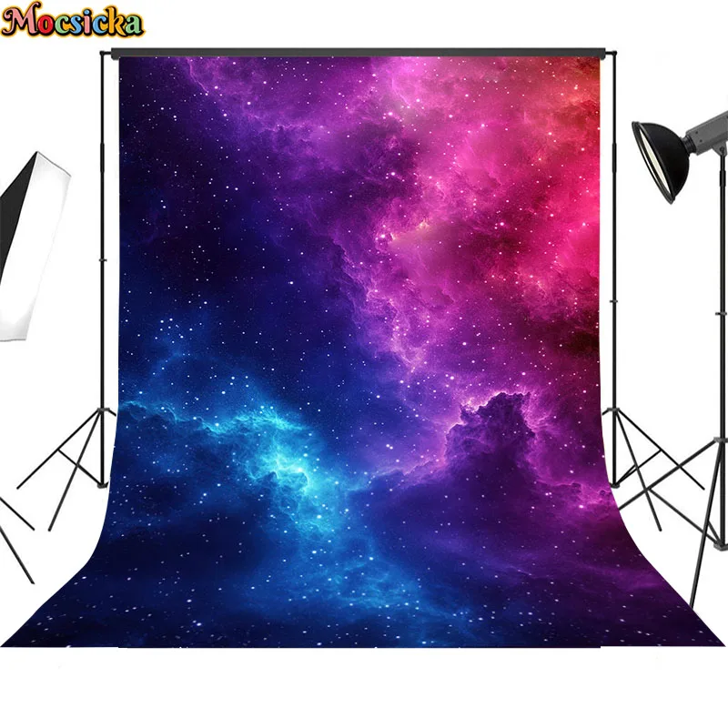 Mocsicka Colorful Splashed Ink Starry Sky Backdrop Photography Wedding Birthday Baby Portrait Art Photo Background Decor Studio