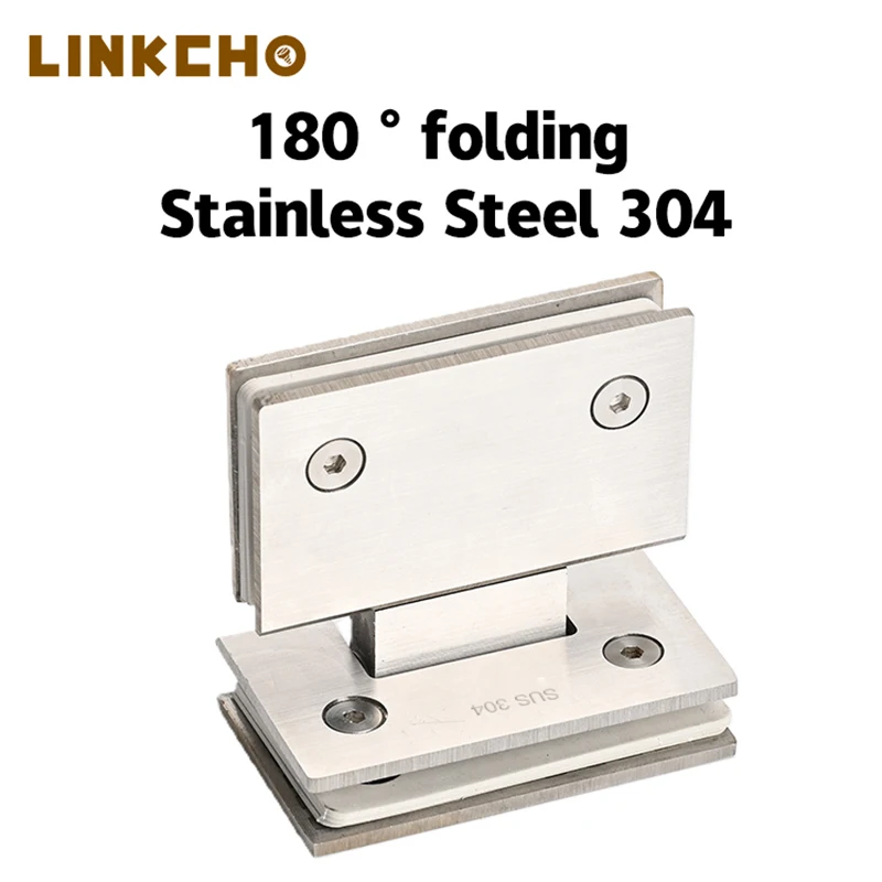 

Stainless Steel Frameless Glass Door Hinge for Bathroom Dual Opening Or Auto Close 25 Degrees Shower Room Glass Clamp 90 Degrees
