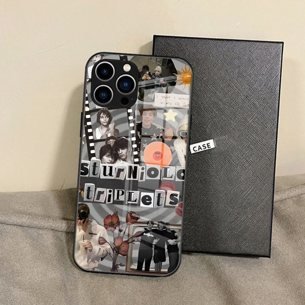 Sturniolo Triplets Phone Case for iPhone 15 Pro Max14 Pro 12 11 13 Mini X XR XS 8 7 Plus SE Tempered glass Back Cover image 5