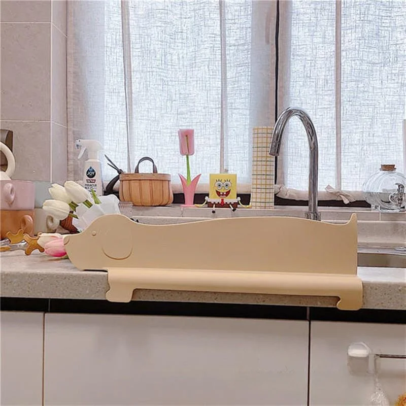キッチンシンク水保持ストリップかわいいシロクマシリコン排水板食器洗い台飛沫防止シリコン吸盤