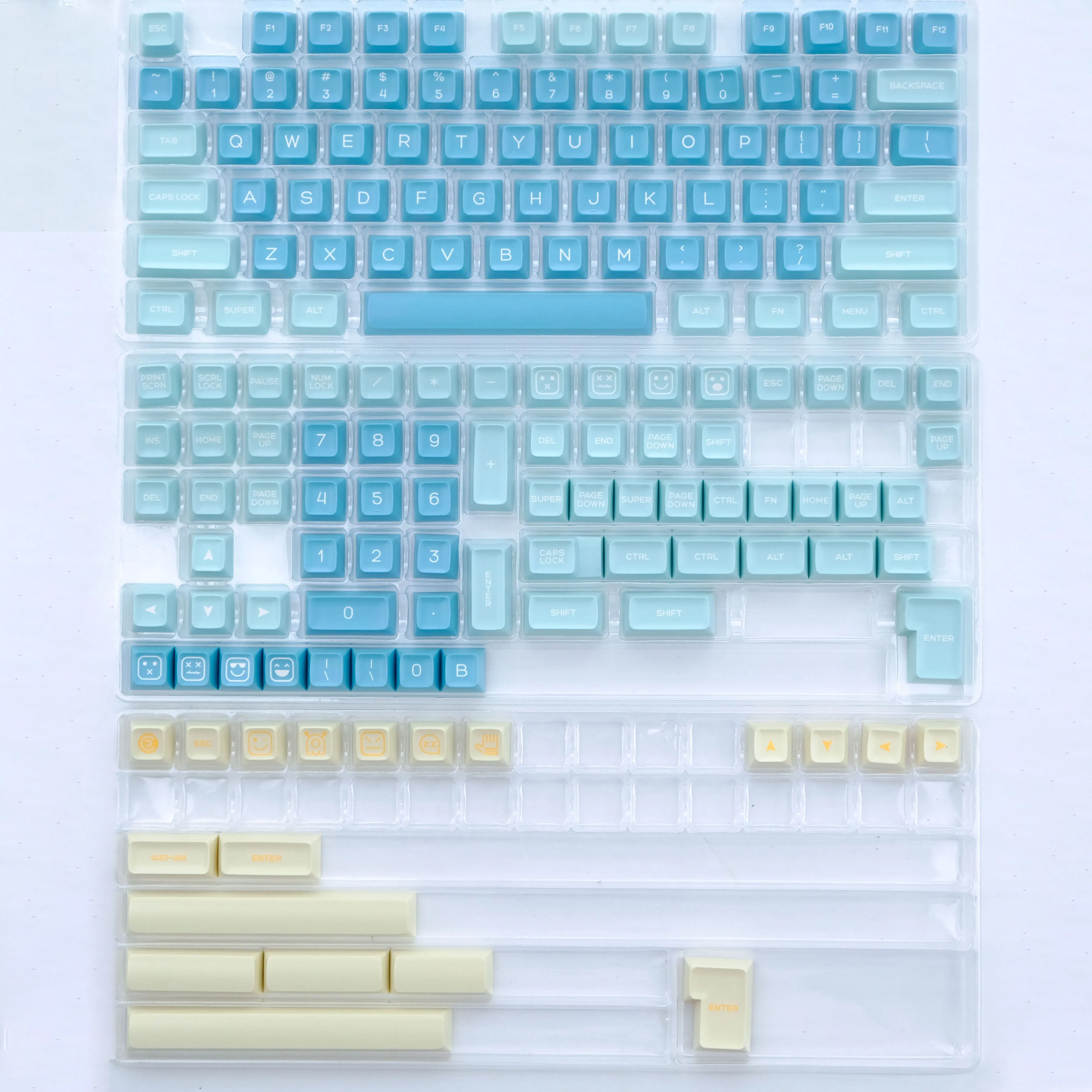 Imagem -06 - Teclado Pbt Sea Salt Lemon Keycaps Perfil SA Double Shot Jogos Mecânicos Interruptores Cereja mx 160 Teclas