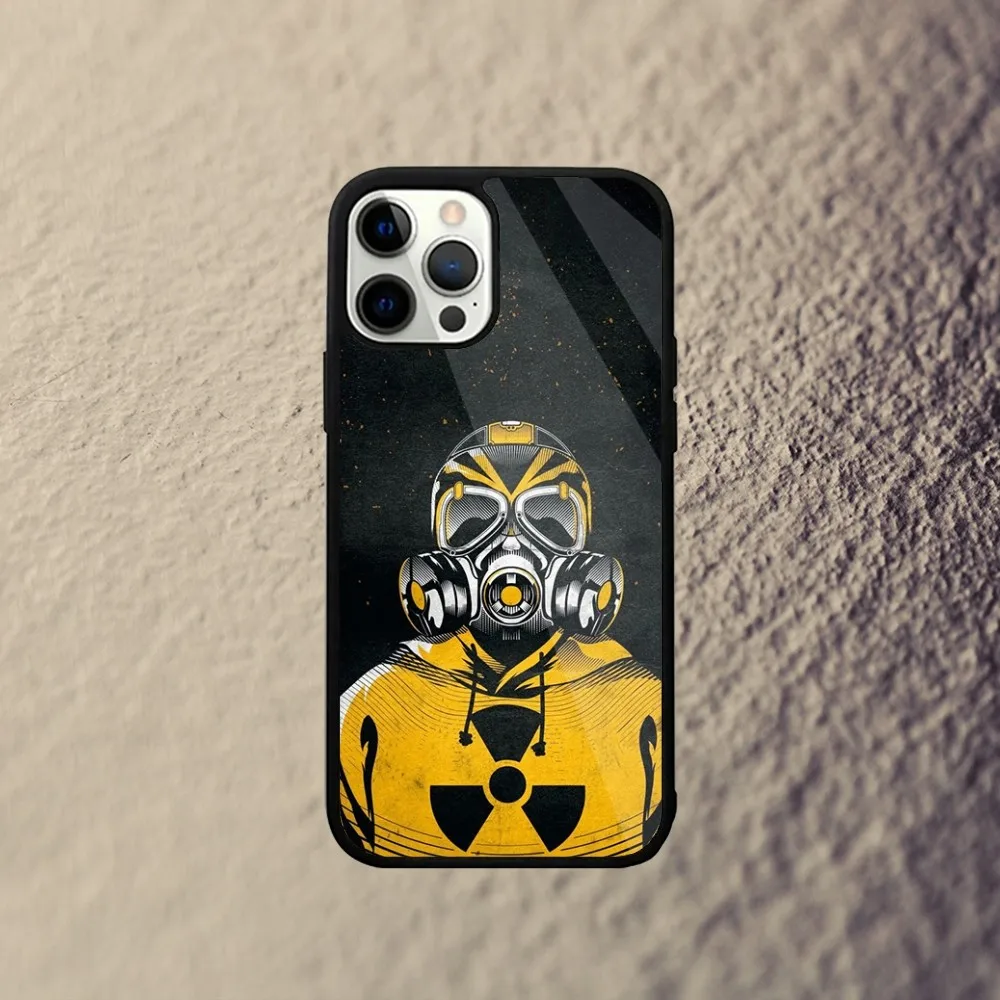 Radiação Nuclear Emblem Phone Case para iPhone, Magsafe Magnético Carregamento Sem Fio, 15 Plus, 14,13,12,11, Pro,Max, Mini