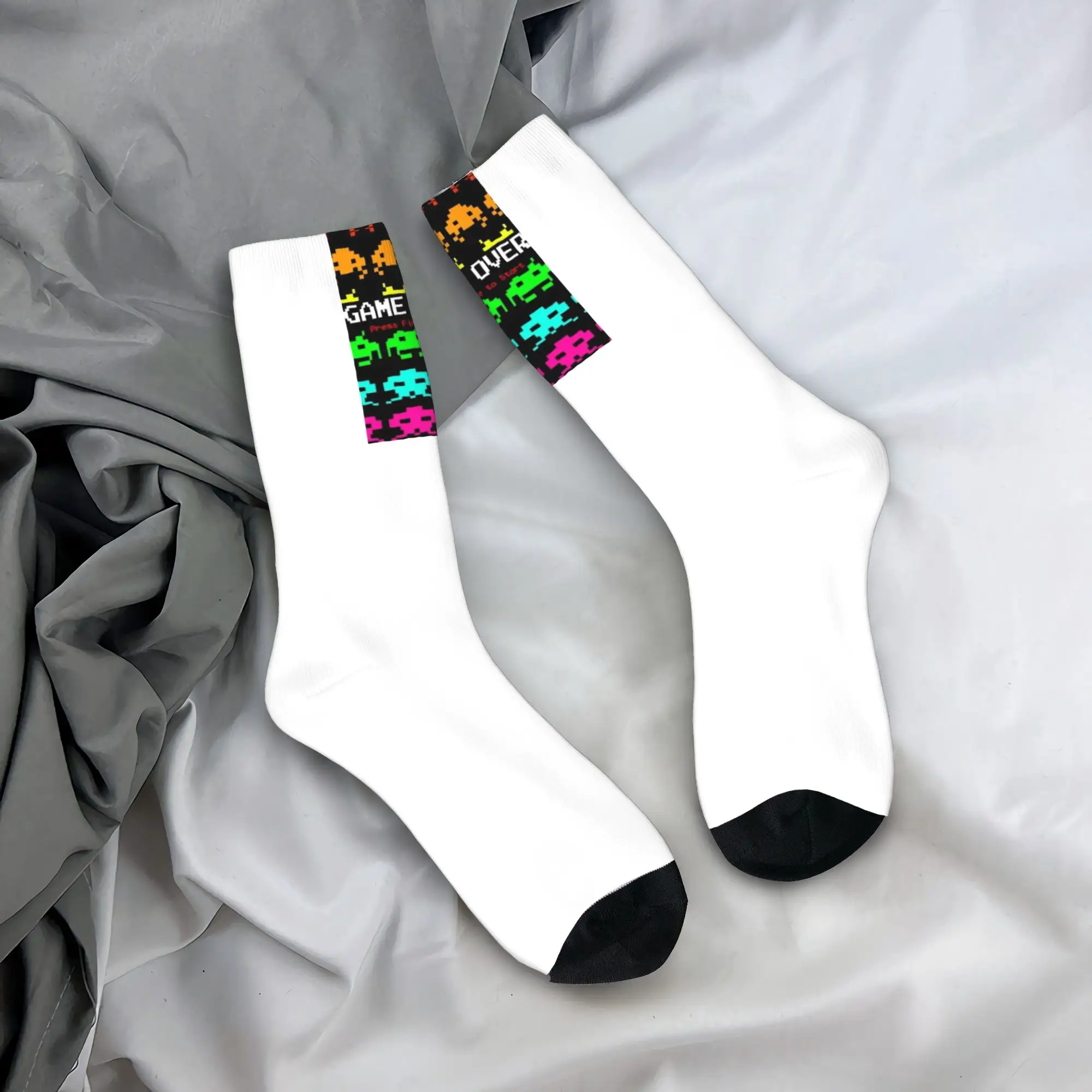 Space Invaders Socks  Elegant Stockings Autumn Anti Skid Women Men Socks Warm Soft Design Outdoor Socks