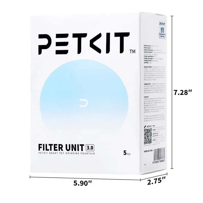 PETKIT Universal Type Pet Water Dispenser Filter Element 5PCS Filter 3.0 Cat Water Fountain Replacement Filters Pet Supplies