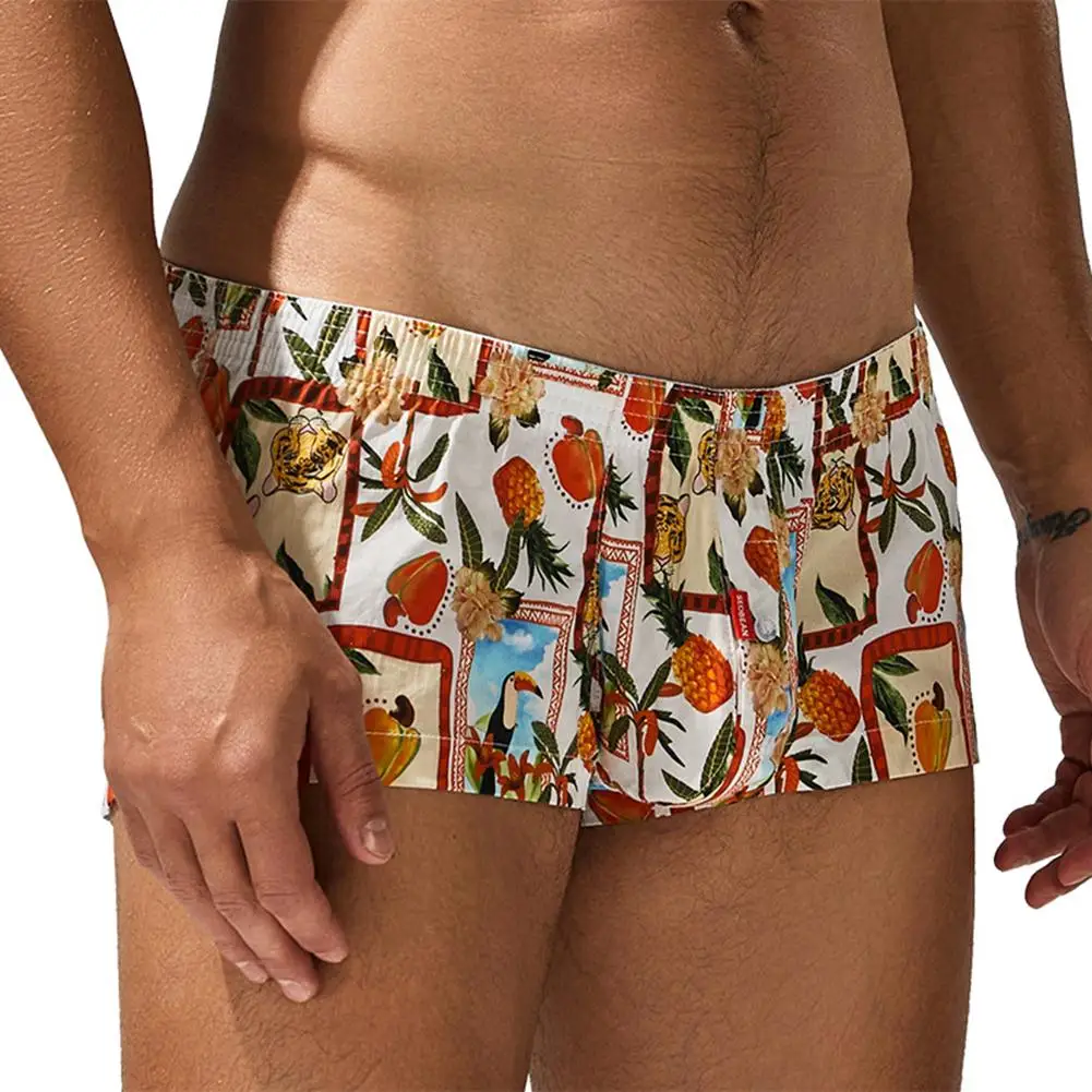 

Loose Fit Underwear Breathable Boxers Flowers Comfortable Sweat Absorption Boxers Breathable Male Boxers Briefs