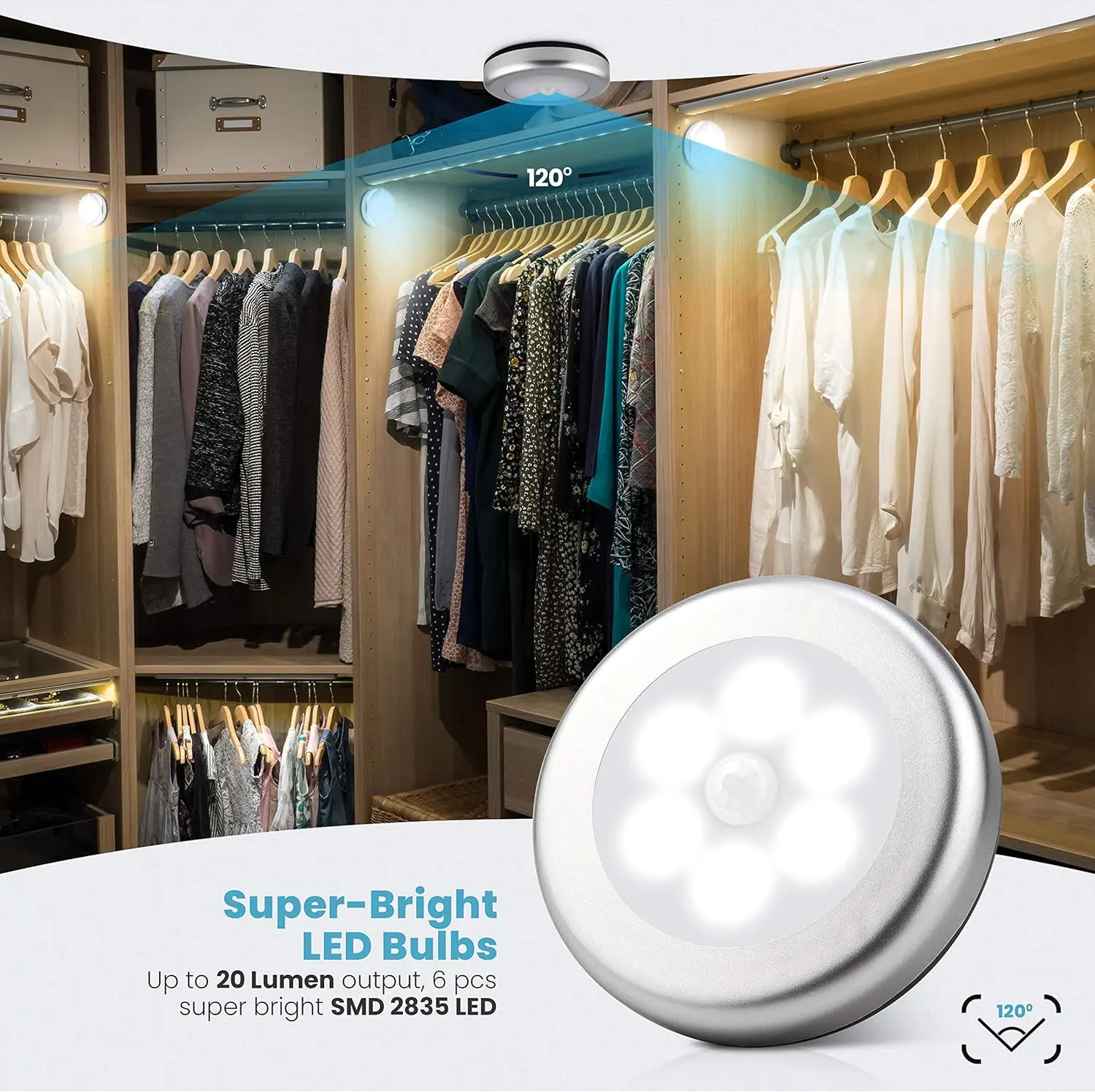 Night Light With PIR Motion Sensor LED Battery Lamp Strong Magnetic For Bedroom Bedside Kitchen Cabinet Lighting
