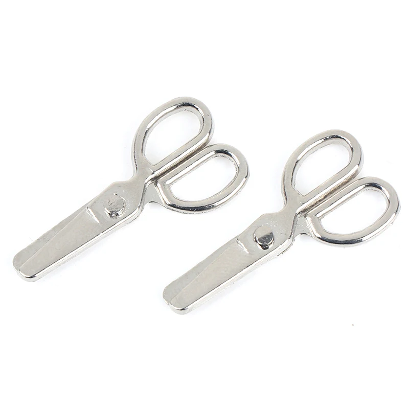 2pcs Mini Metal Scissors Miniature Dolls House Furniture 1:12 Dollhouse Decor