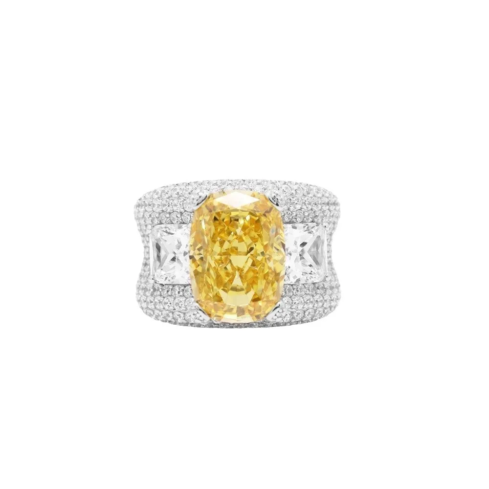 SongYun Jewelry 925 Sterling Silver Ring Fine HCD Gemstones HCD Diamond Handcrafted Deco 925 Sterling Silver Ring Accessories
