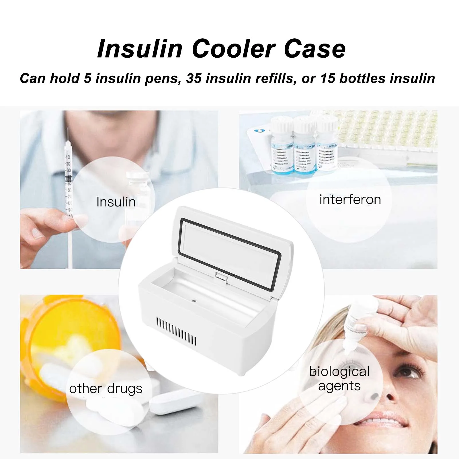 Insulin Cooler Insulin Cooling Case Portable Medicine Fridge Plug in Insulin Cooler Box for Home Car Travel