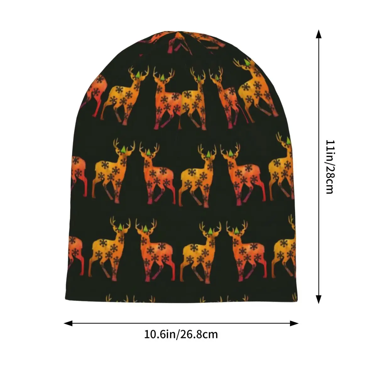 Cute Deer Print Bonnet Hats Merry Christmas Beanie Hats Design Knitted Hat Spring Funny Adult Unisex Gym Elastic Caps