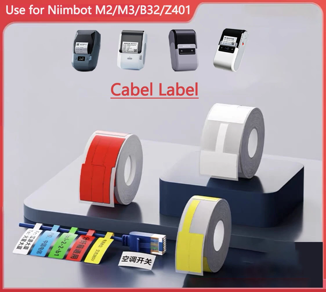 Niimbot M2/M3/B32/Z401 Cable Label Printing Paper Communication Network Wire Classification Self-adhesive Heat Transfer Label