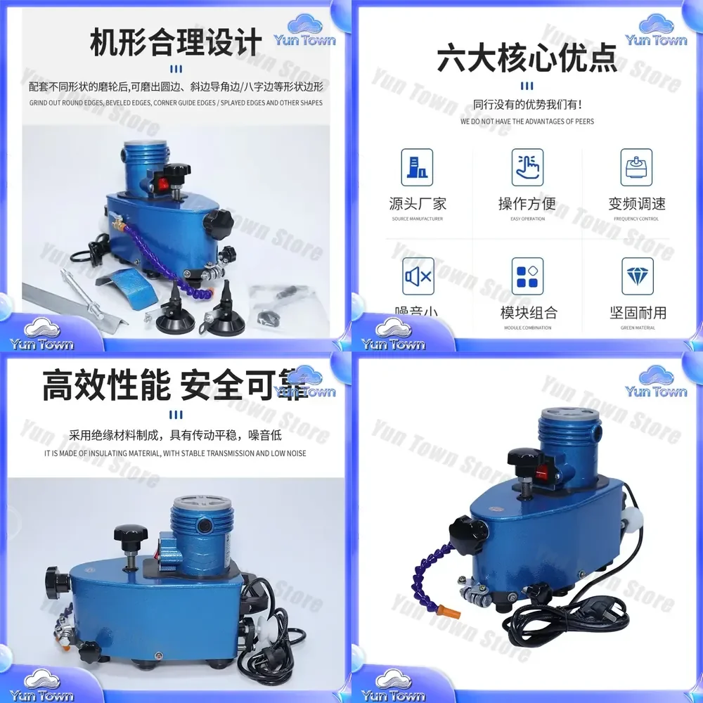 Glass Edge Grinder for Small Edge Grinding Fillet and Inner Hole Coarse Edge Grinding Tool for DIY Glass Processing and Craft