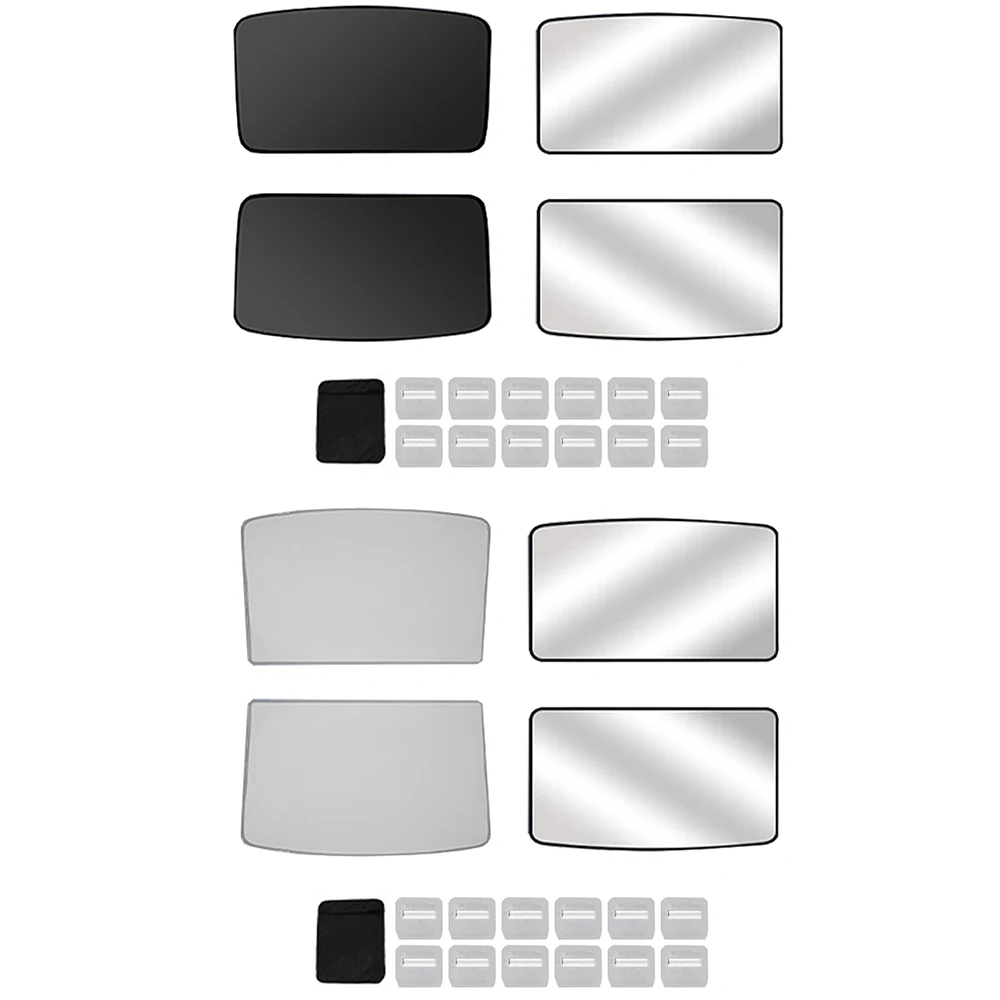 

For Tesla Model Y 2023-2020 Front and Rear Roof Sunshade Foldable Sunroof Shade Cover with Heat Insulation Film