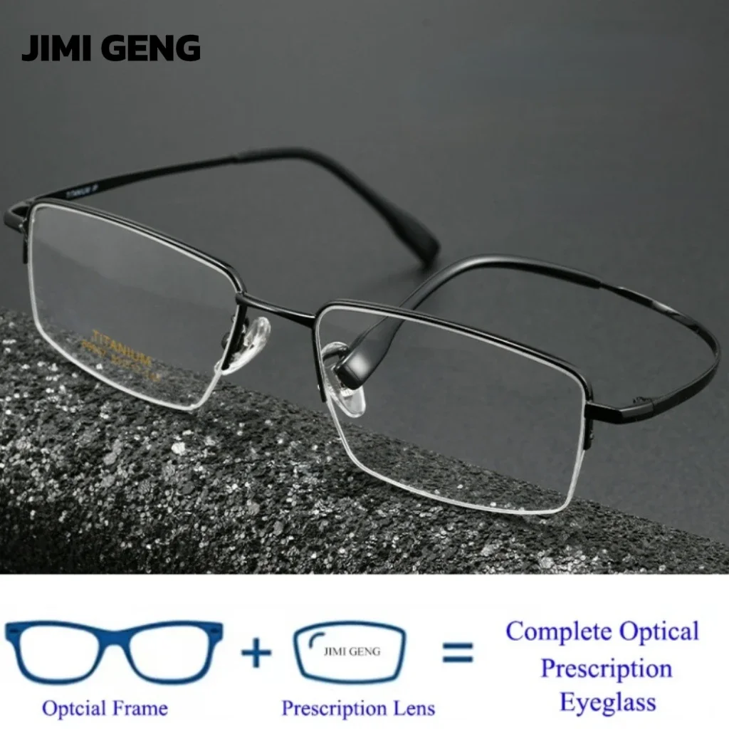 نظارات قراءة رجالية بنصف إطار للأعمال مضادة للضوء الأزرق ومضادة للتعب بإطار معدني لقصر النظر الشيخوخي #1