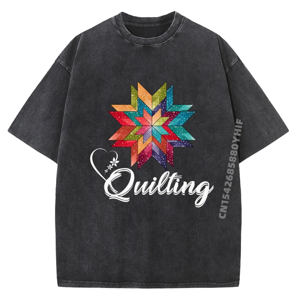

QuiltIing Sewing Love Quilting Quilter Мужские топы и футболки Обычная футболка с рисунком Мужские футболки Ретро стираная одежда