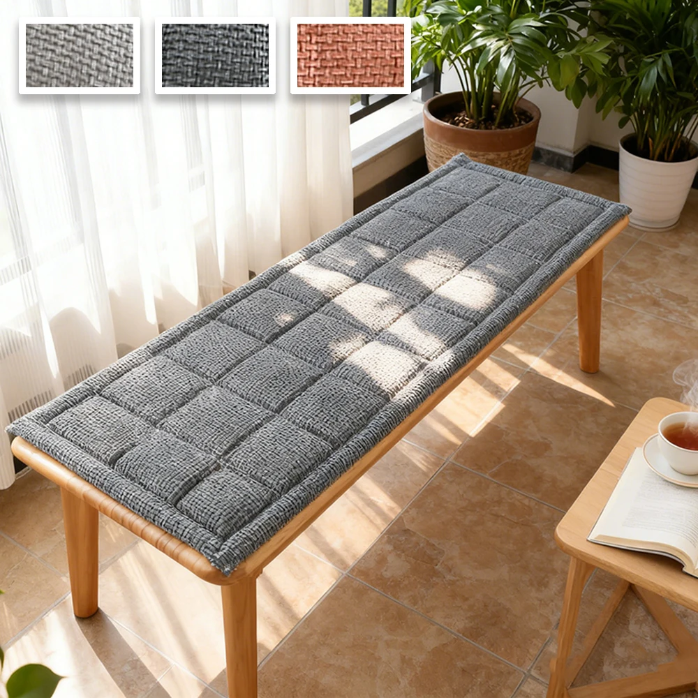 

1PC Solid Color Thicken Sponge Bench Cushion Thickened Soft Long Bench Cushion Sofa Seat Mat Cushion for Available All Seasons