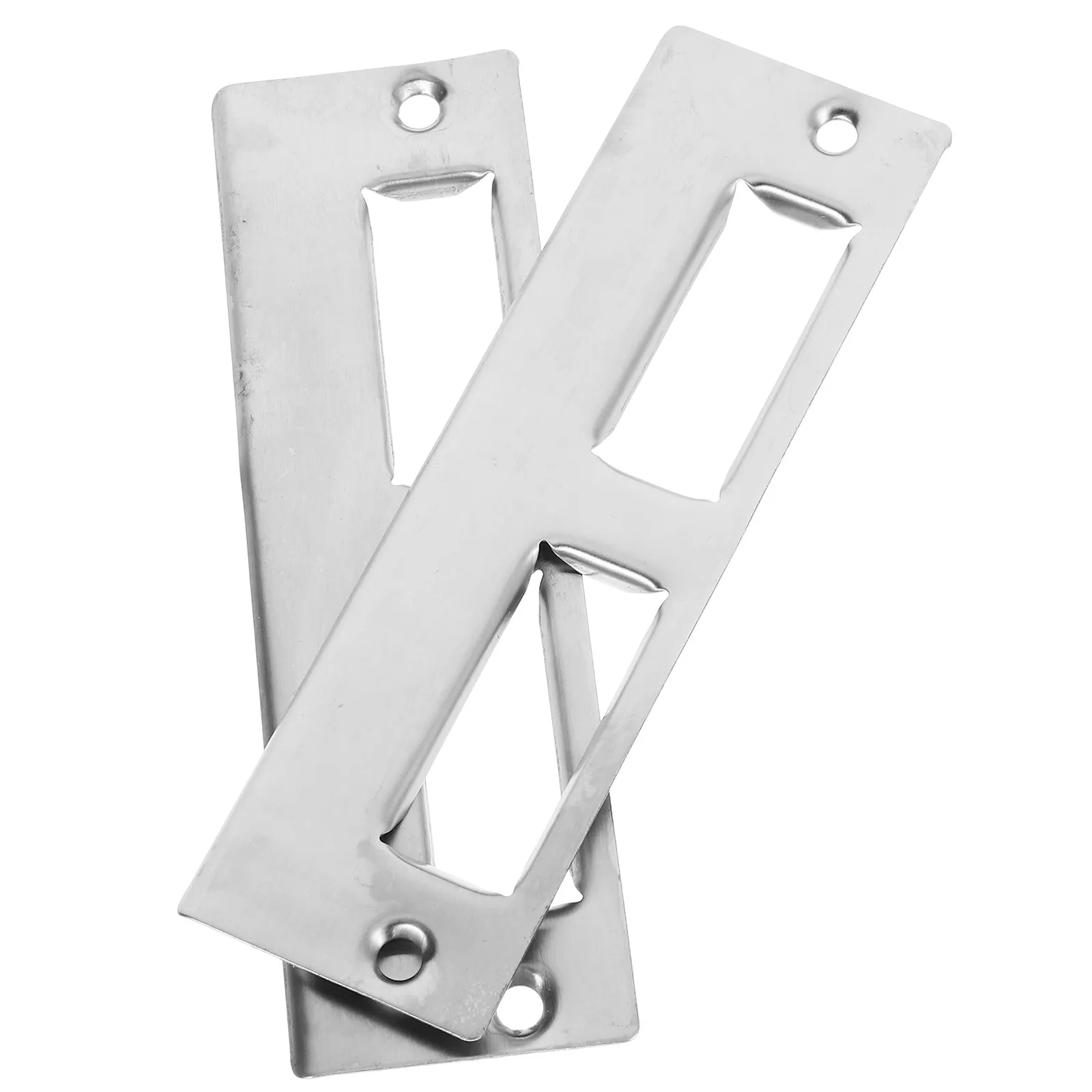 

2Sets Door Lock Strike Plates Iron Metal Door Latch Plate Security Strike Plate Deadbolt Reinforcement for Interior Wooden Doors