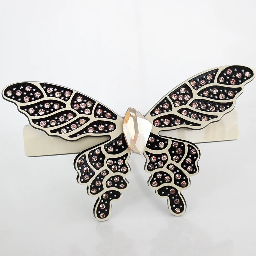 

Classic Butterfly Hair Clip Barrettes for Women Girls Fine Crystal Handmade Hair Jewelry Ornament Accessory - Business Travel
