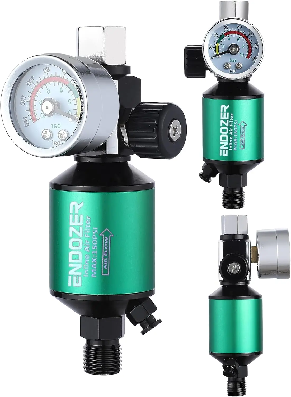 Regolatore dell'aria con filtro dell'aria Pistola a spruzzo Regolatore dell'aria Calibro Spruzzo d'aria Strumenti per il filtro della trappola dell'acqua in linea Regolatore della pistola a spruzzo per vernice