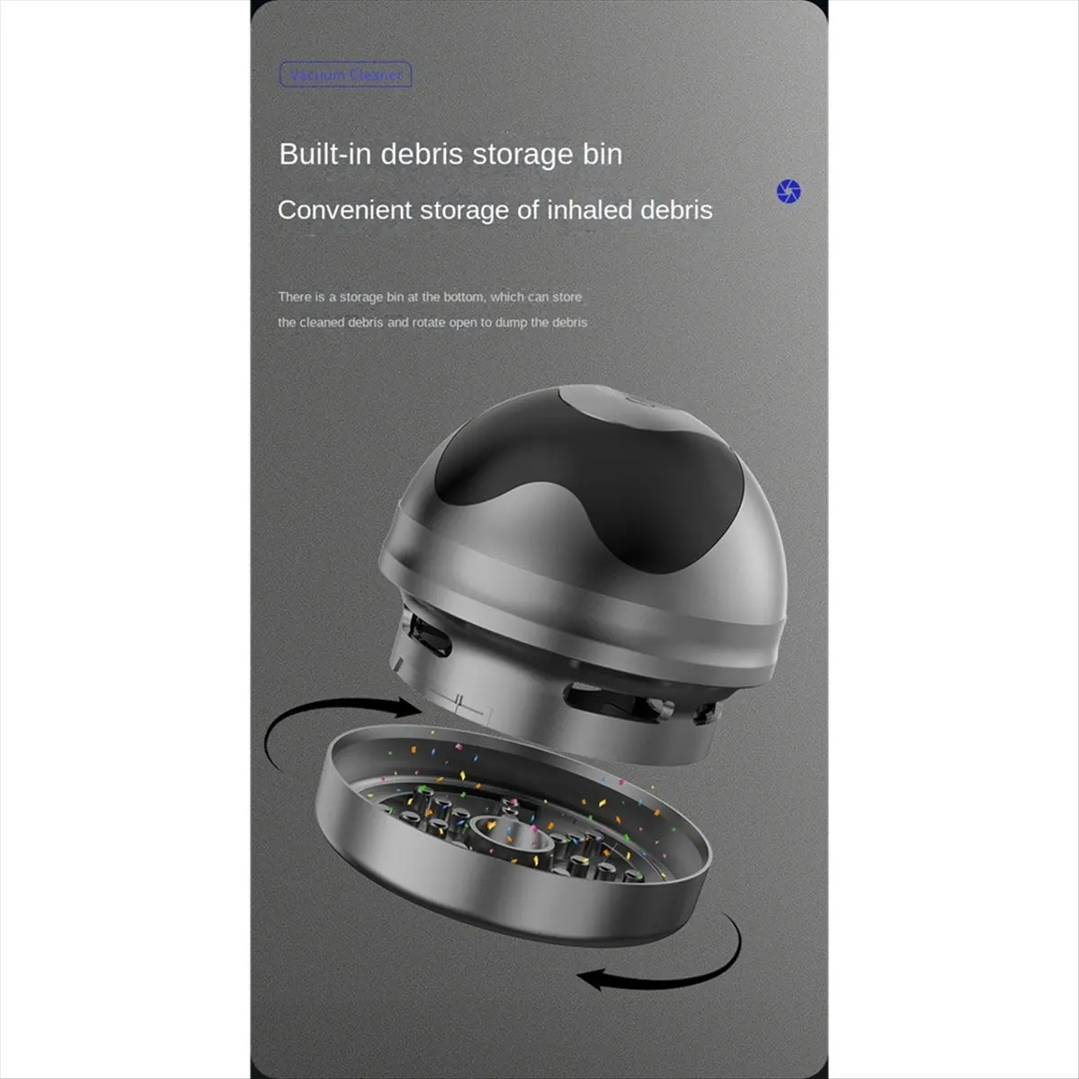 DT81 Desktop Vacuum Cleaner Mini,Cordless & Portable,Dust & Crumb Sweeper,Cute Cartoon Robot,USB Type C for Remove Dust/Hair