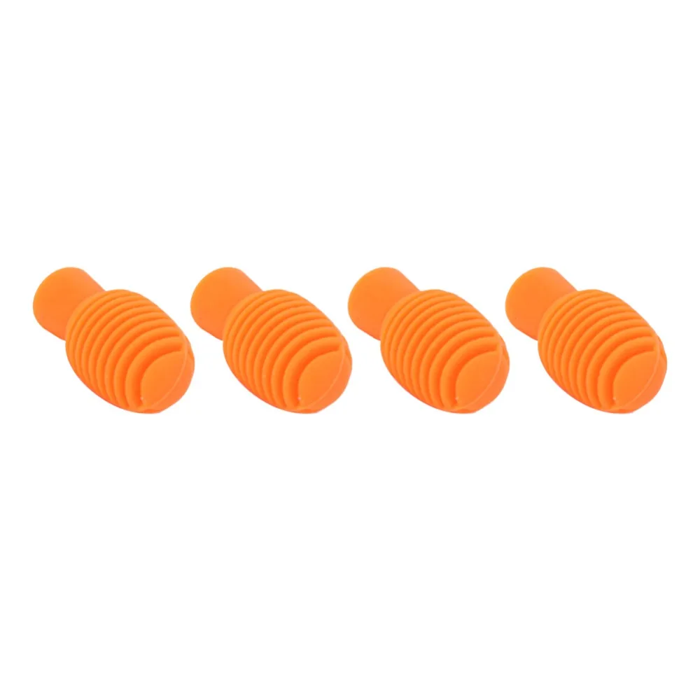 ​4Pcs ​Silicone Drum Stick Practice Tip ​Orange/Grey Silent Practice ​Silicone Mute Drumstick​ ​Portable ​Drum Dampener