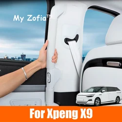 For Xpeng X9 2024 2025 2026 Car Second Row Middle Door Handle Leather Protective Cover Non-slip Interior Accessories