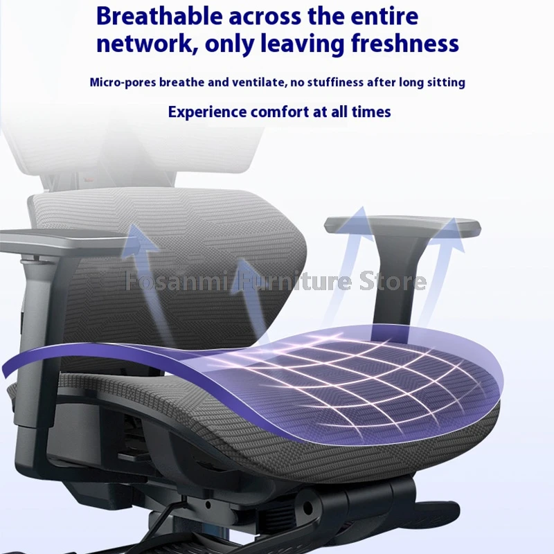 Silla de oficina de malla con respaldo de soporte Zoned ergonómico, silla reclinable ajustable para ordenador de juegos, silla giratoria elegante para el hogar