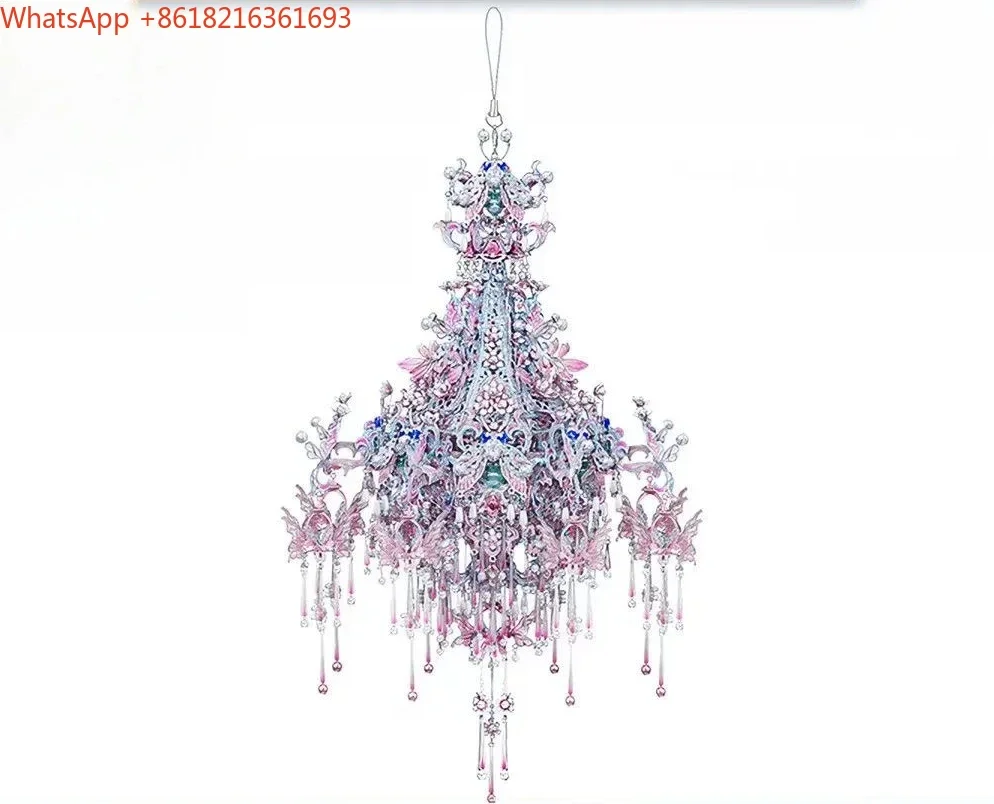 Limited Offer Vase Flower Lamp 3D Metal Three-dimensional Assembly Model Pendant Ornament Handmade DIY Material Package