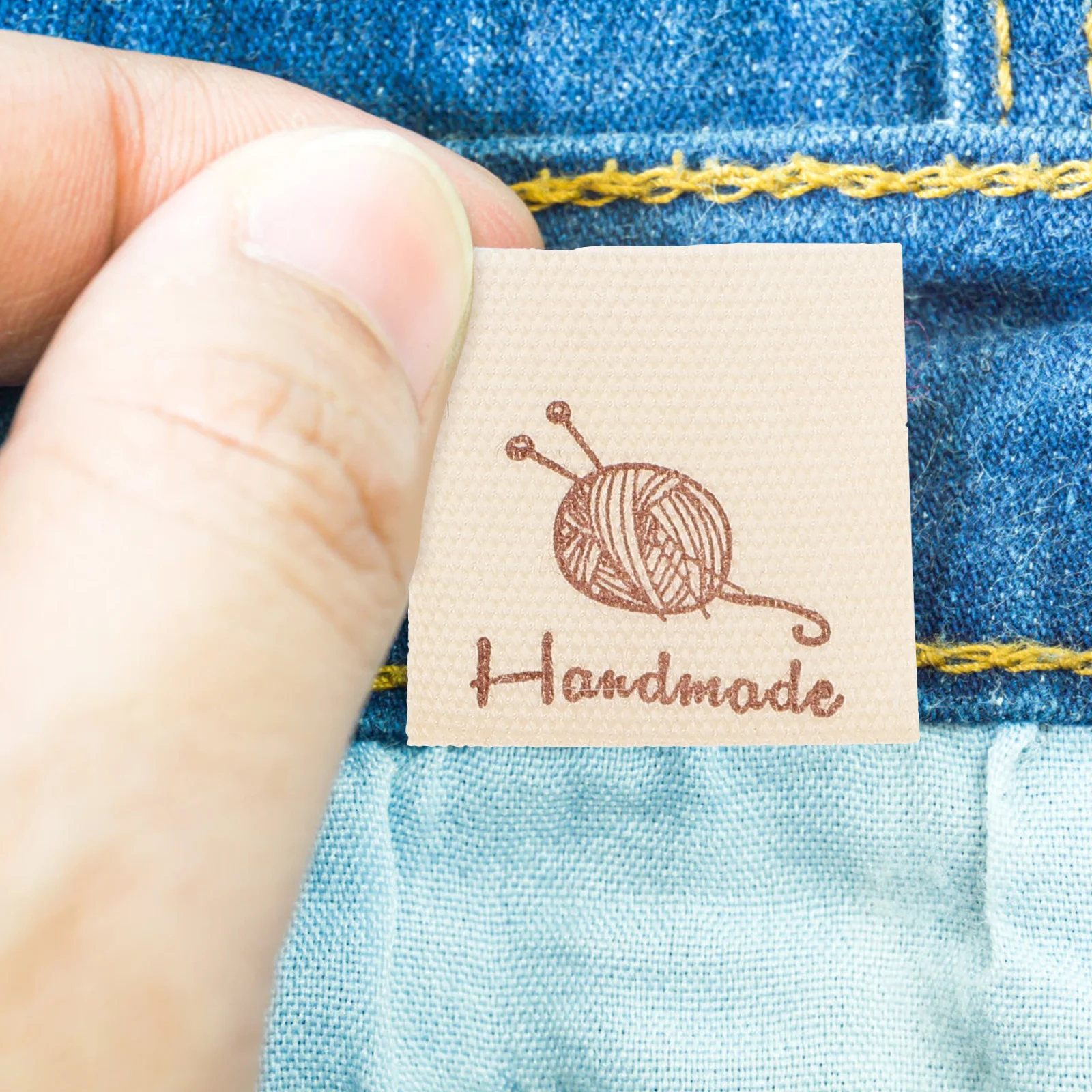 

100Pcs Clothing Sewing Labels Handmade Cotton Tags Ideal for DIY Knitting Quilting Sewing Craft Projects Handmade Labels