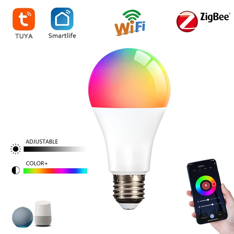 Zigbee Smart Bubble Colorful RGB Dimming and Color Adjusting Alexa Google Hue SmartThings Supports Gateway