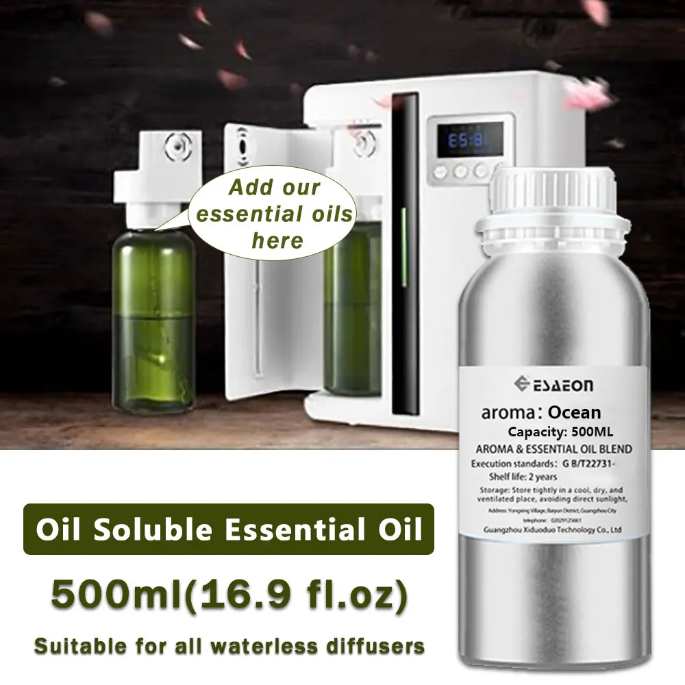 ESAEON 500ml (16.9 fl.oz) Ocean/Bulgari White Tea Essential Oils - Diffuser Supplement Perfume Oil, For Aroma Fragrance Machine