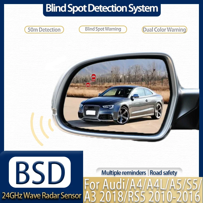 24GHz BSD Radar, Buzzer Alarm, Lane Change Warning, Blind Spot Monitor for Audi A4 A4L A5 S5 A3 RS5 2010-2016