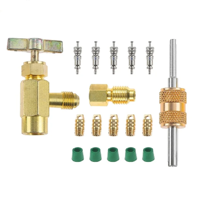 7/16 "żeński do 1/4" samonastawny Adapter do zaczepu samonastawnego ładowania i K-28 kompatybilnych puszek chłodniczych