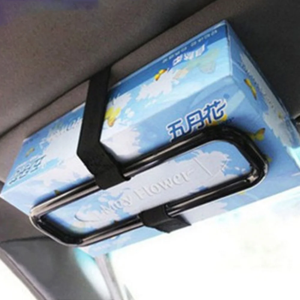 Car Universal Tissue Box Rack Sun Visor Napkin Box Seat Back Napkin Box Rack Elastic Hanging Napkin Box Rack